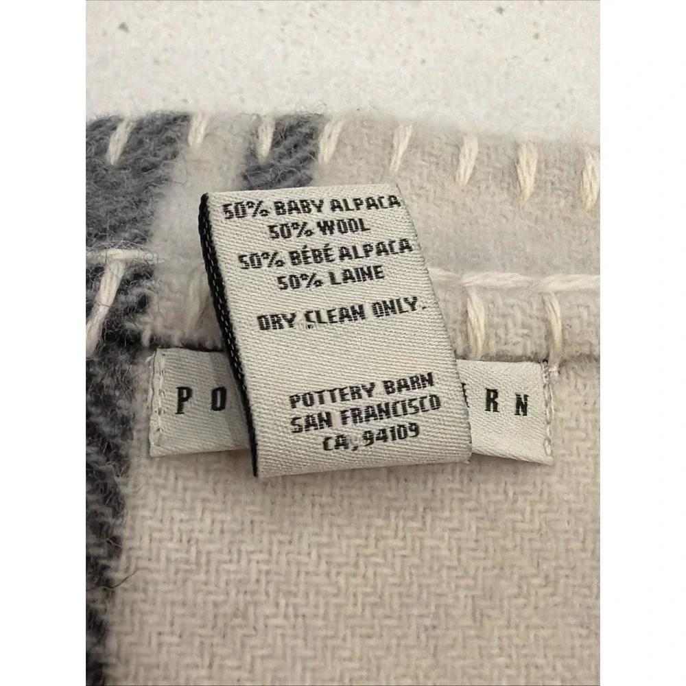 POTTERY BARN THROW BLANKET 50% BABY ALPACA/50% WOOL 50
